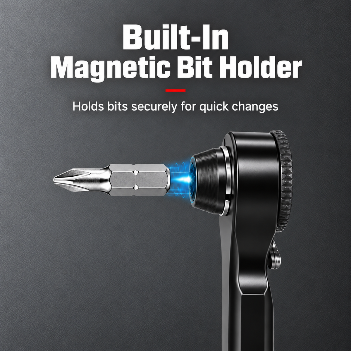 Built-in magnetic bit holder