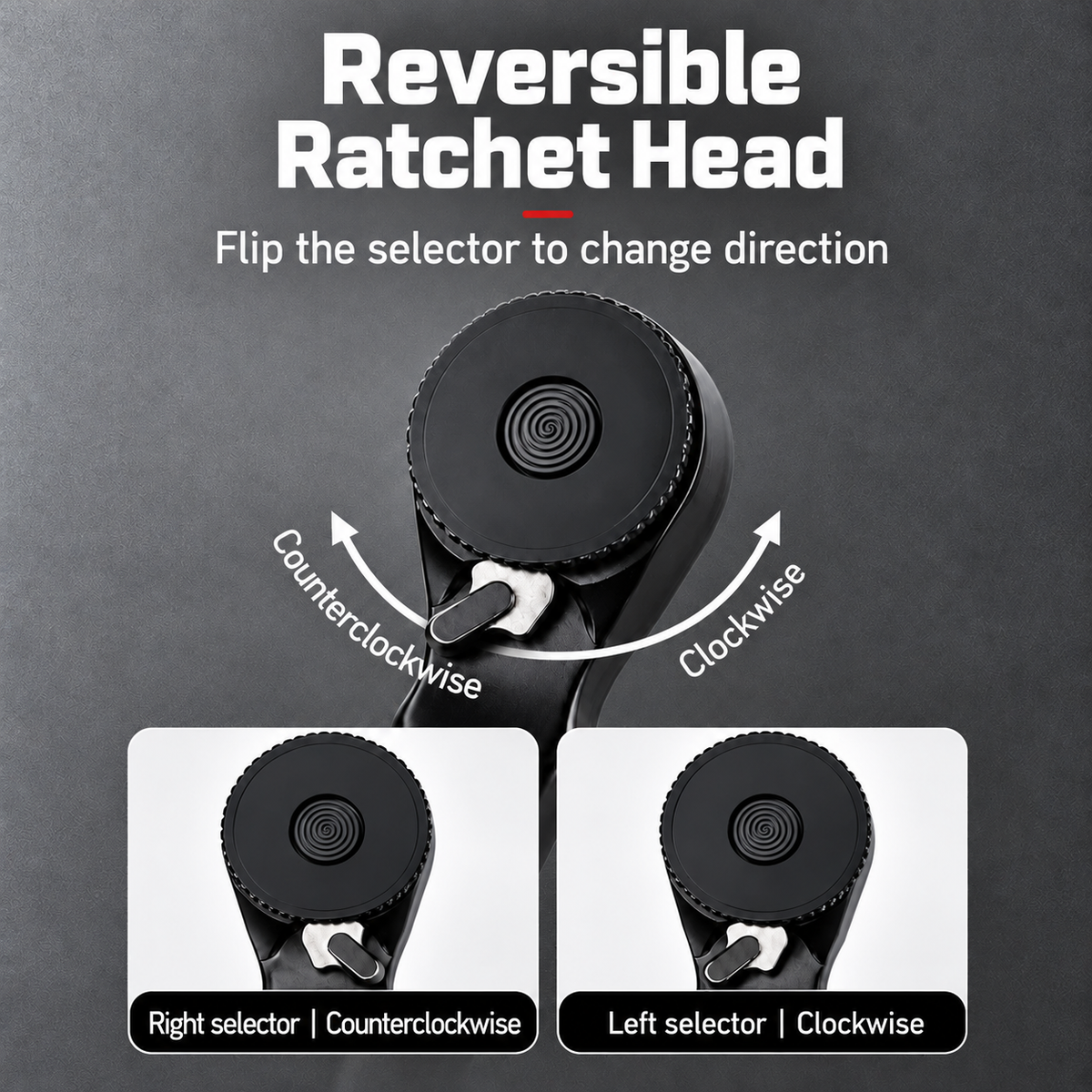 Reversible ratchet selector