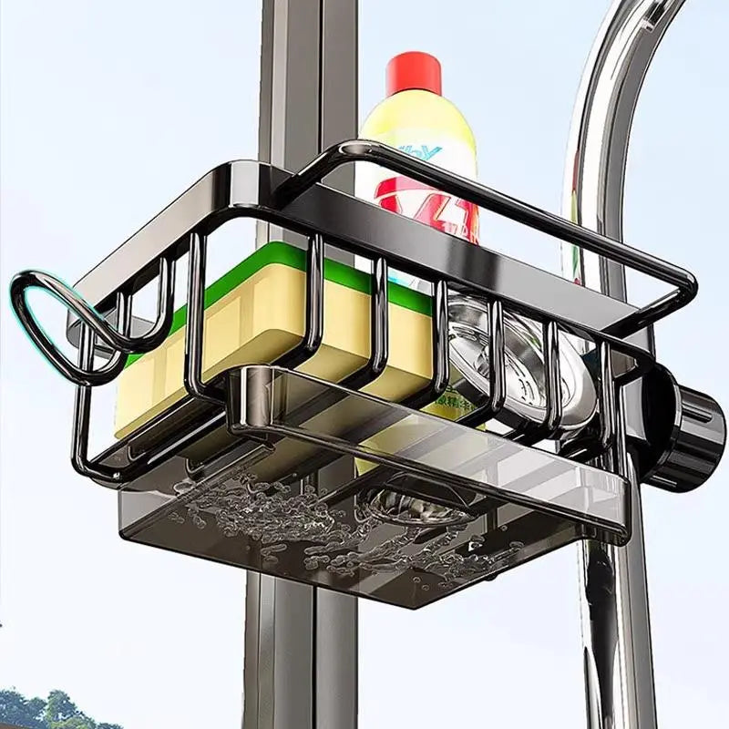 Faucet-Mounted Sink Organizer with Drip Tray – Matching Duo – product view