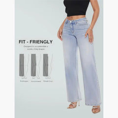 Stretch Wide-Leg Jeans — 4 Inseam Lengths