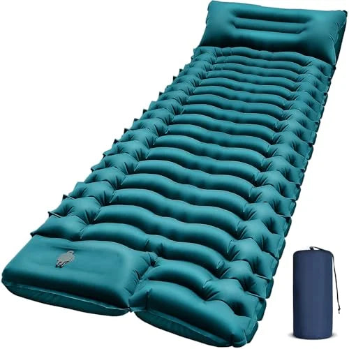 FUN PAC Inflatable Camping Sleeping Pad – Dark Green source view 1