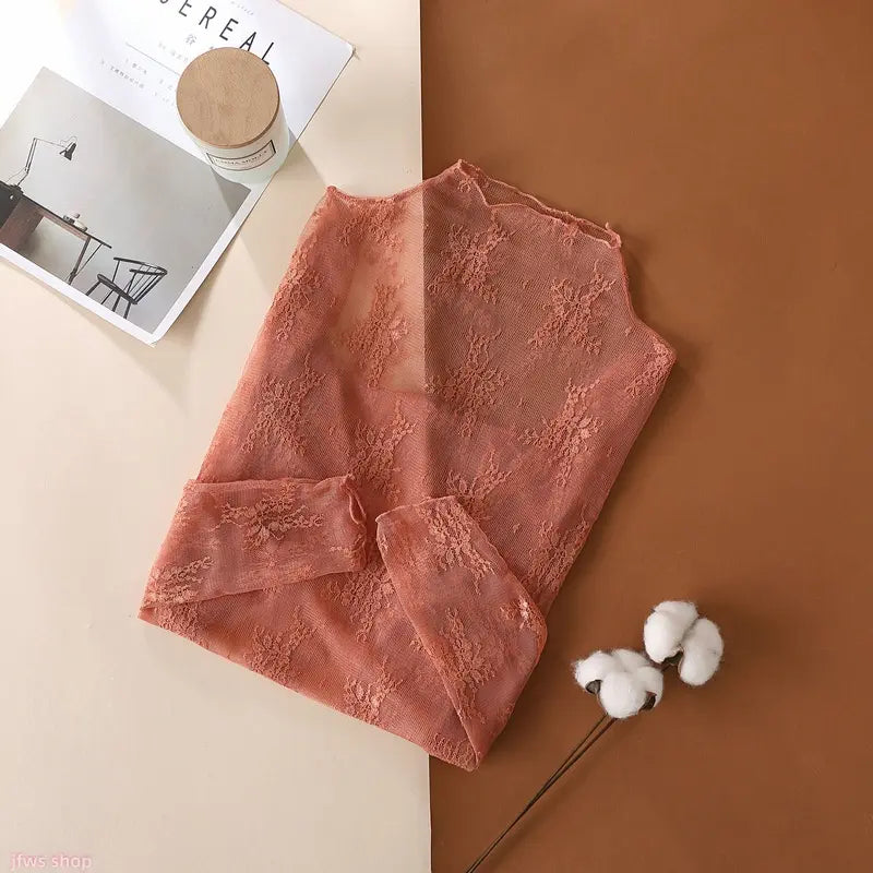Floral Lace Layering Tops — 6-Piece Set — Caramel original product image