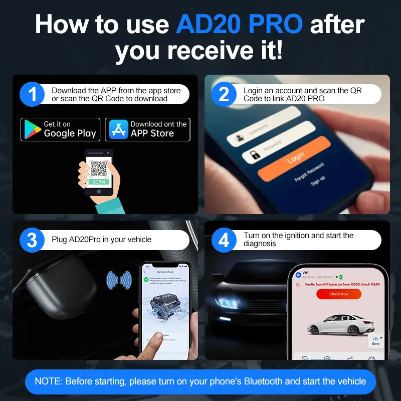AD20 Pro Wireless OBD2 Diagnostic Scanner original product photo 9