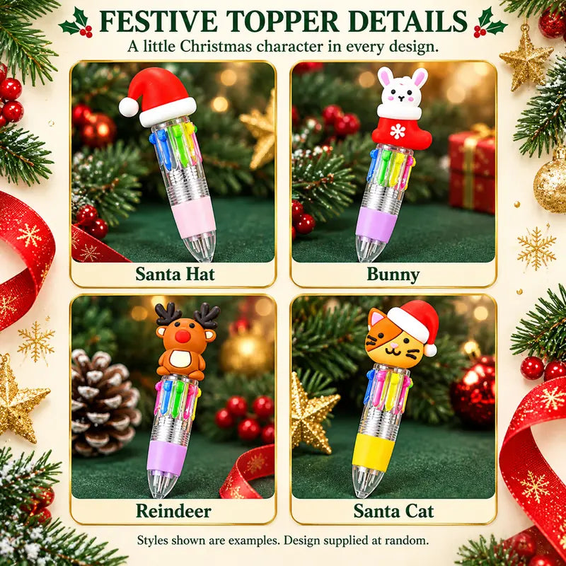 Christmas Four-Color Pens – Two Four-Pen Sets – source product view