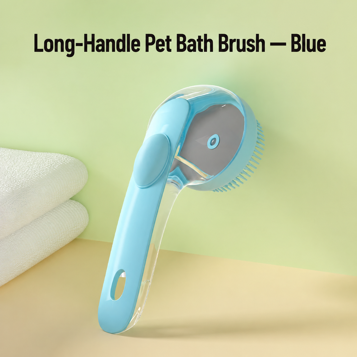 Blue pet bath brush