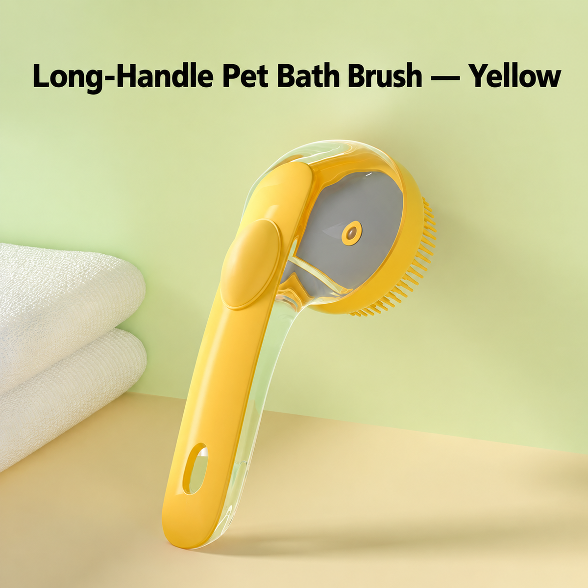 Yellow pet bath brush