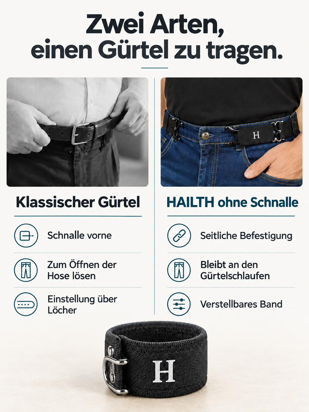 Elastischer Gürtel ohne Schnalle HAILTH · detail-4 · Deutsch