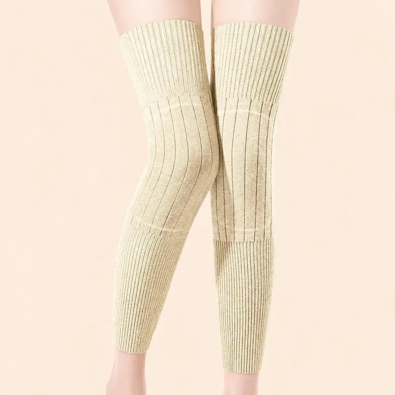 Fleece-Lined Long Knee Warmers - One Pair — Nude【1-pair】Size/99.2 lbs - 154.3 lbs