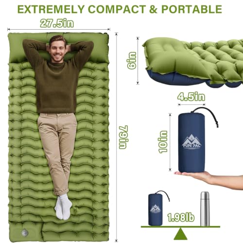 FUN PAC sleeping pad – Green, view 2