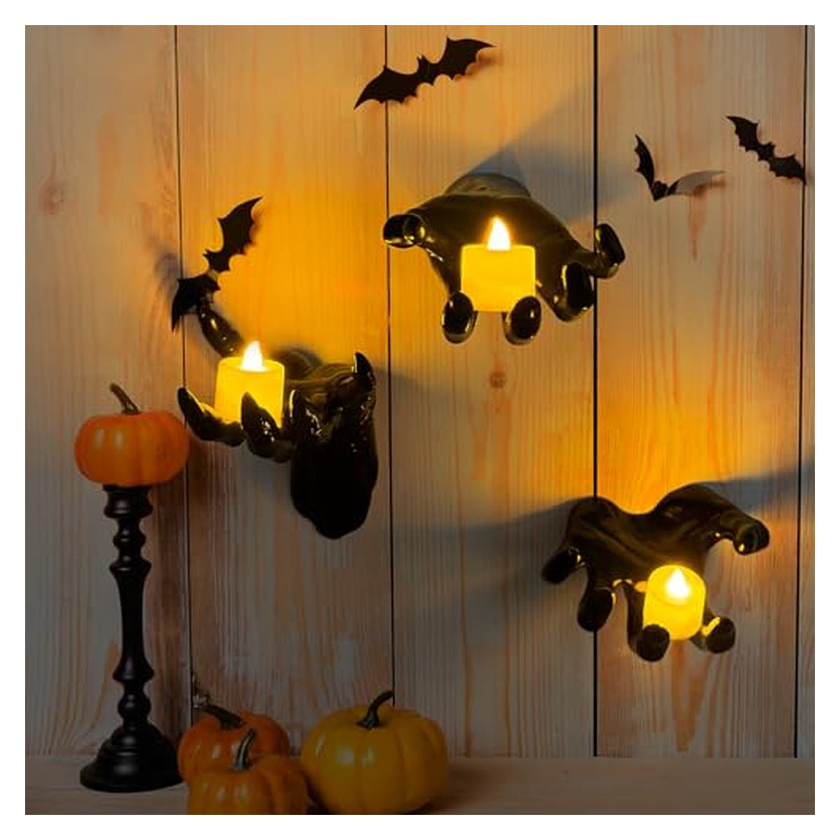 Creepy Wall-Mounted Hands with Candles - Set 1 — source image 6
