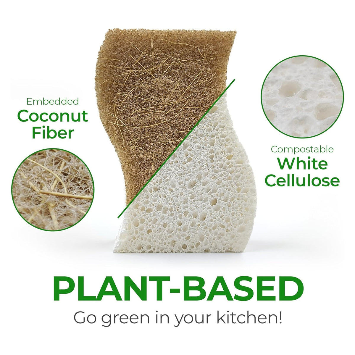 Natural Cellulose and Coconut Kitchen Sponges – 24 Pack original product photo