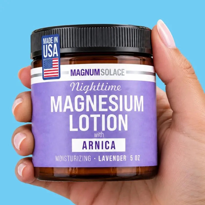 Magnum Solace Magnesium Lotion with Arnica – Two Jars – product view