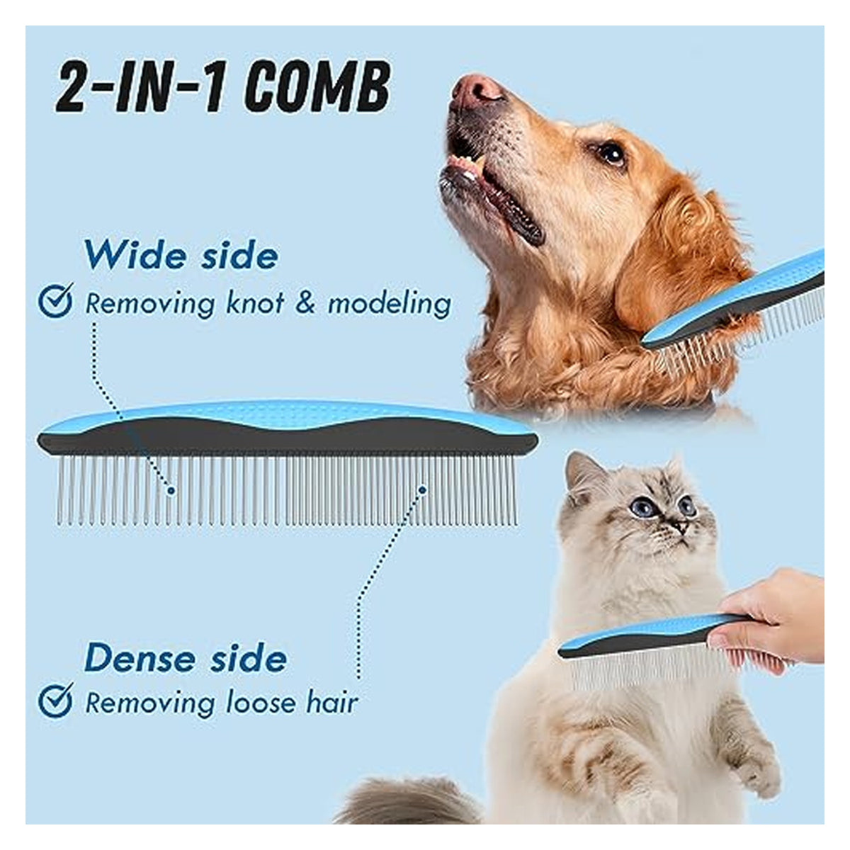 Pet Deshedding Brush and Metal Comb Sets original product photo