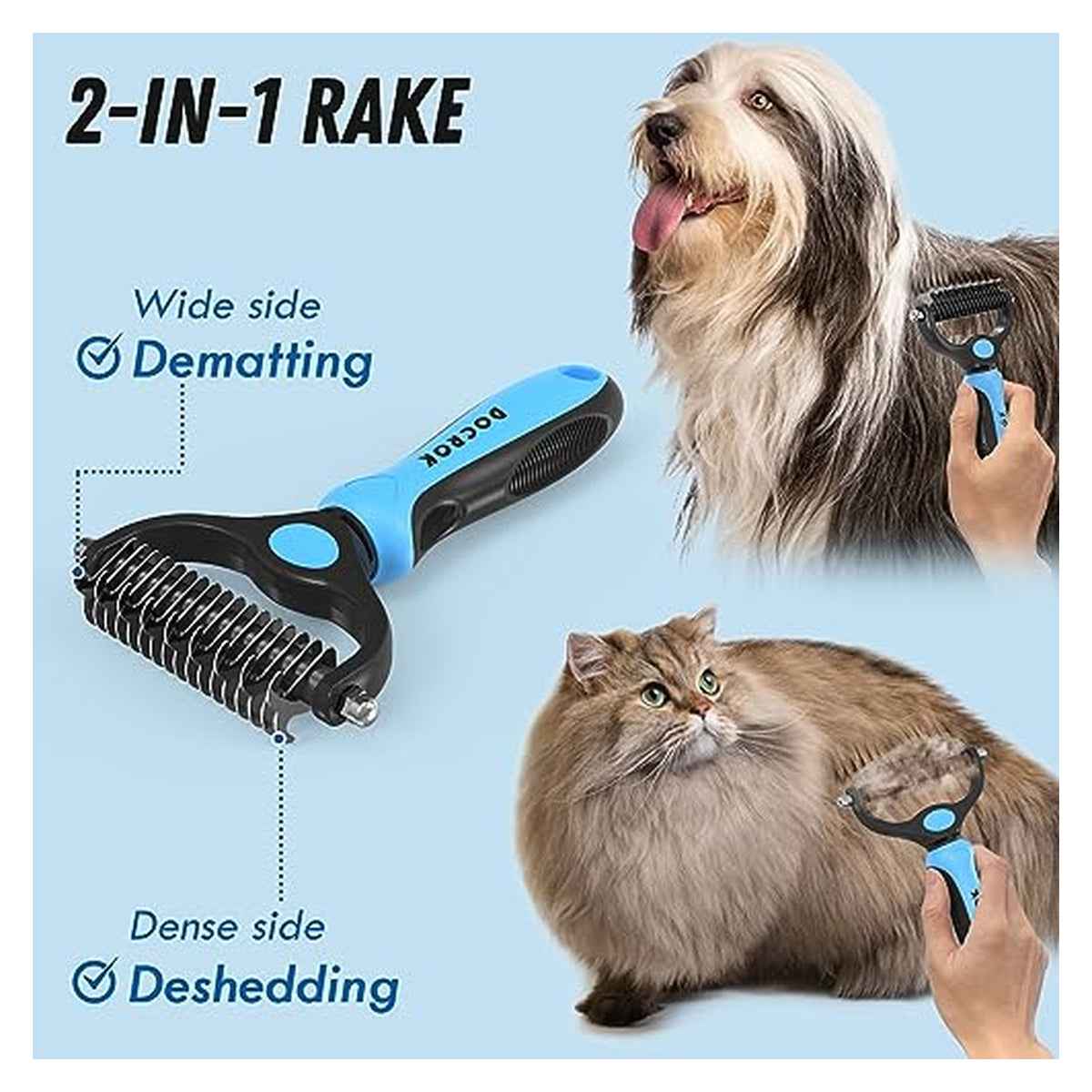Pet Deshedding Brush and Metal Comb Sets original product photo