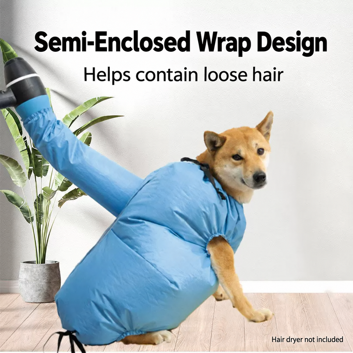 Semi-enclosed pet drying wrap
