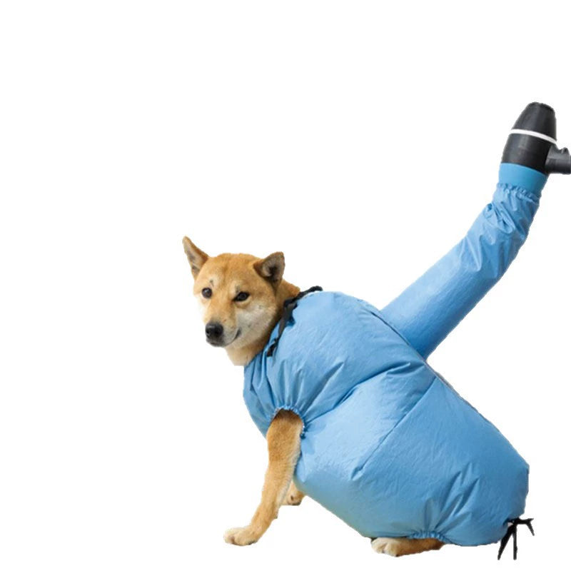 Blue pet drying bag