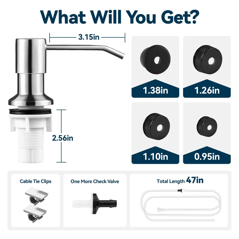 Kitchen Sink Soap Dispenser Pump Kit - Four-Kit Set original product photo 3