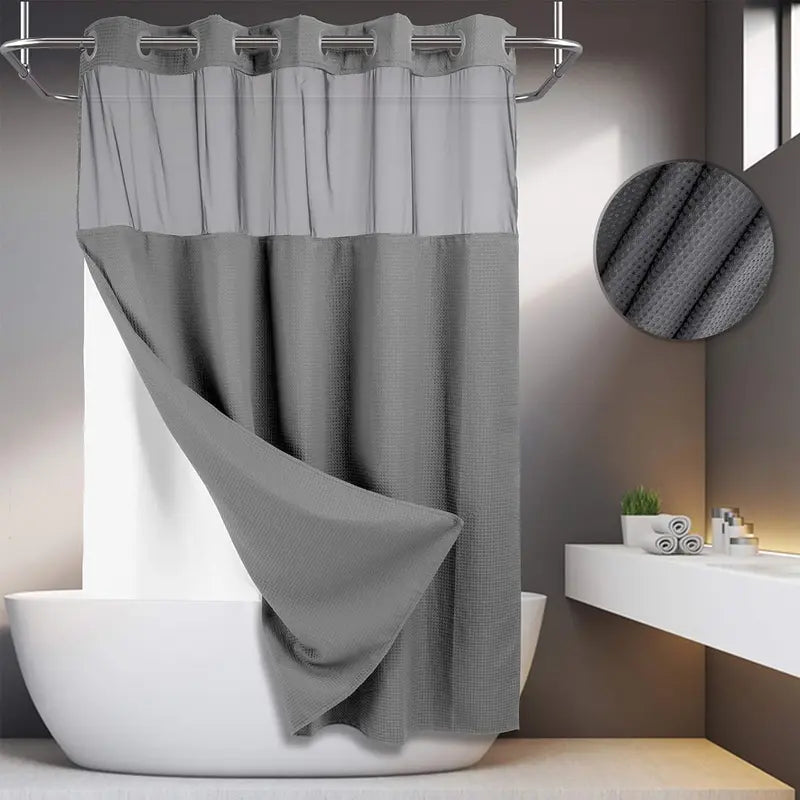 Source shower curtain construction and installation view