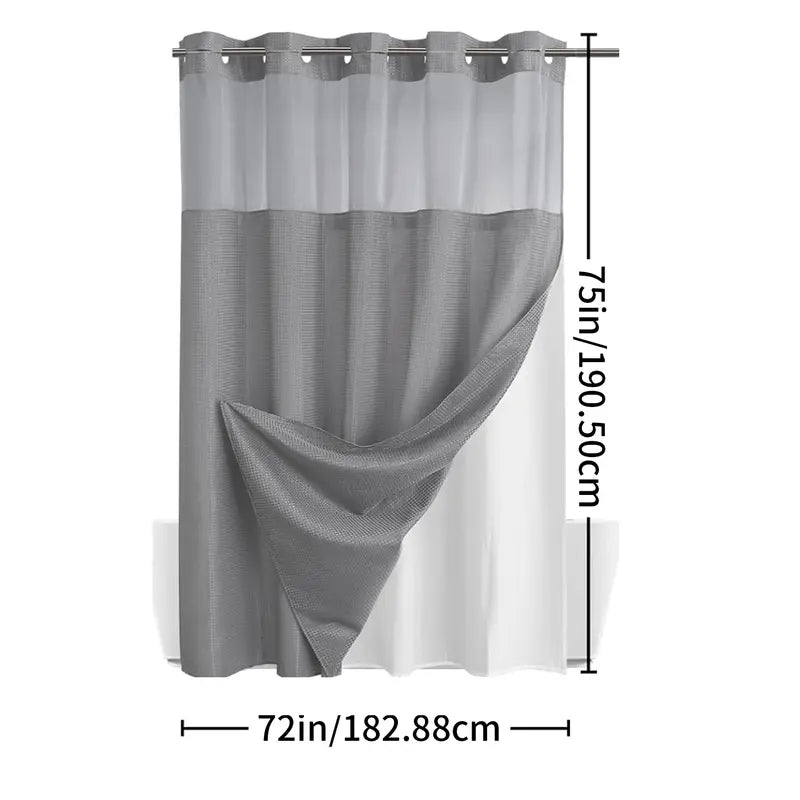 Source shower curtain construction and installation view