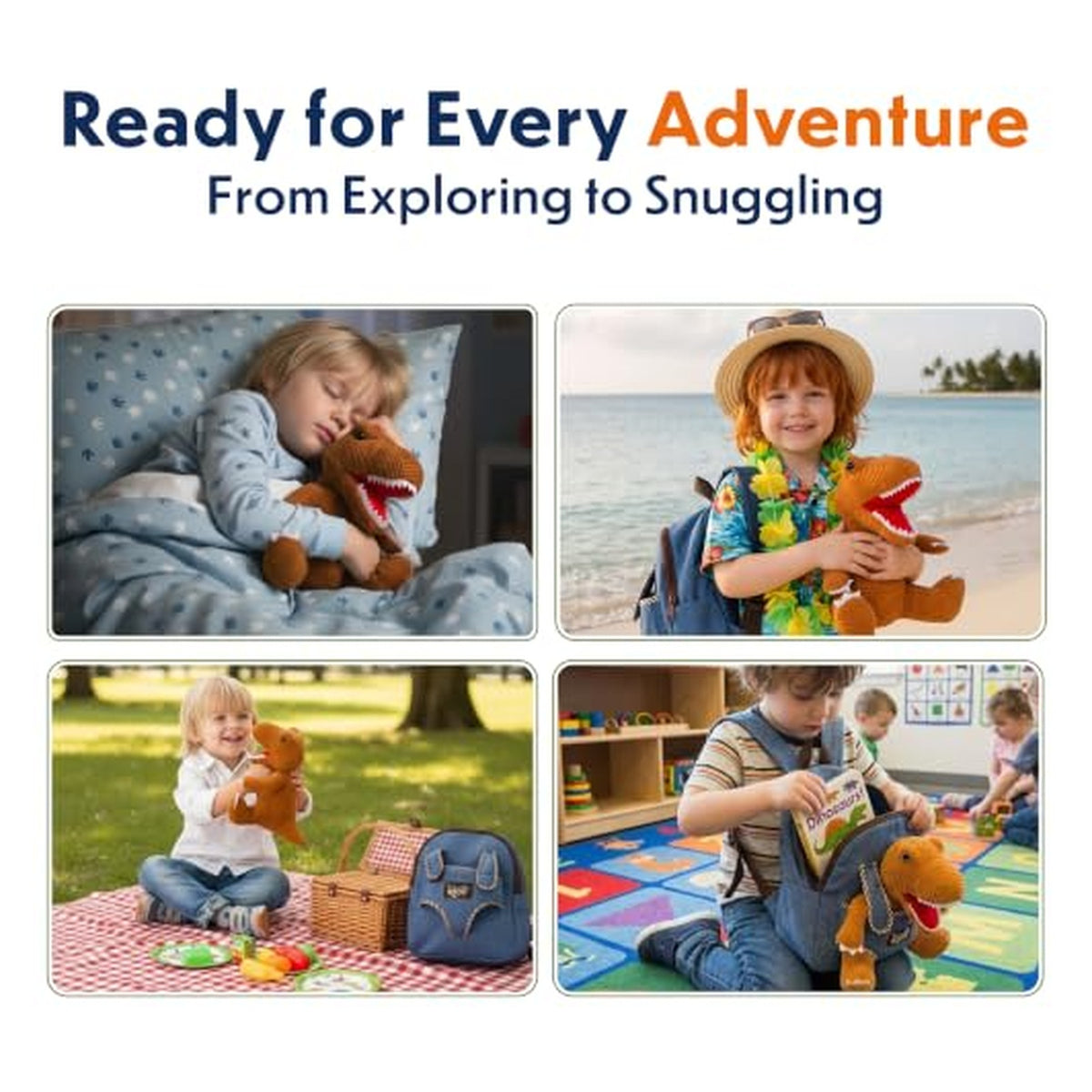 Naturally KIDS Dinosaur Backpack with Removable Plush — source image 9