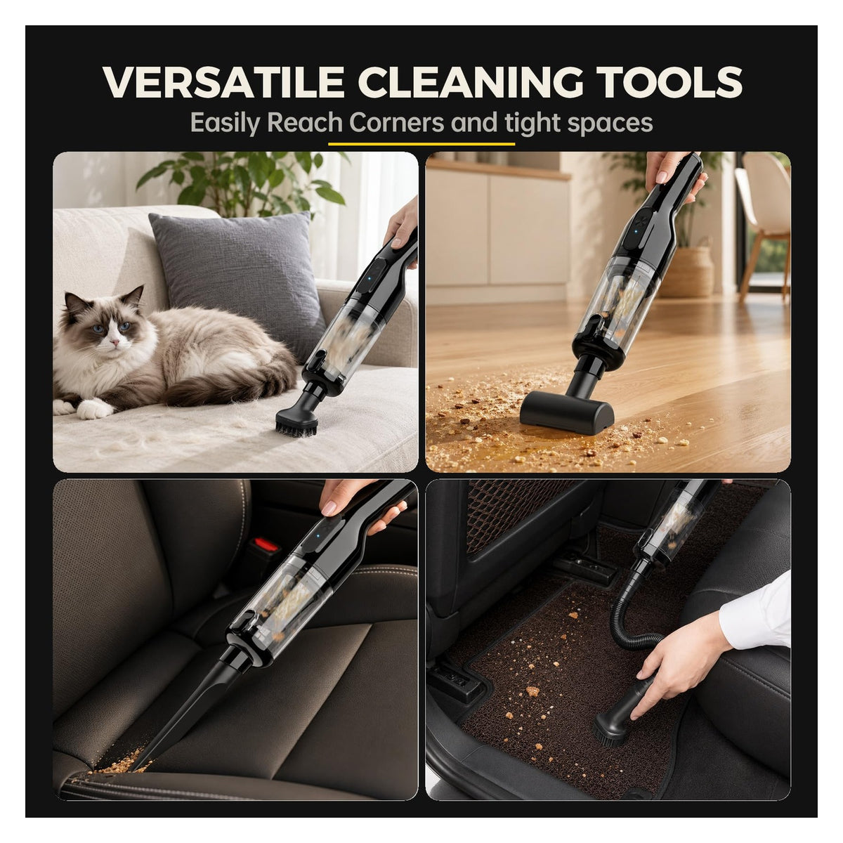 Cordless Handheld Vacuum with Cleaning Attachments — source image 6