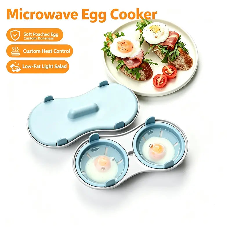 Dual-Cavity Microwave Egg Poachers – Matching Duo – product view