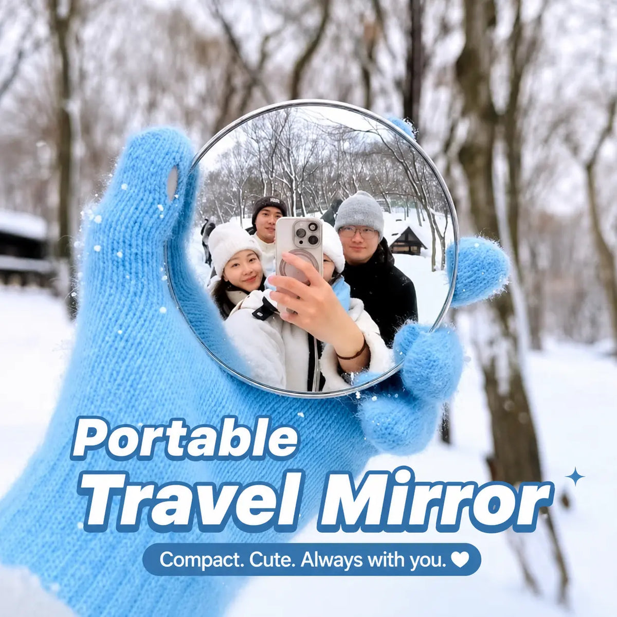 Portable Convex Travel Selfie Mirrors – Matching Duo – source product view
