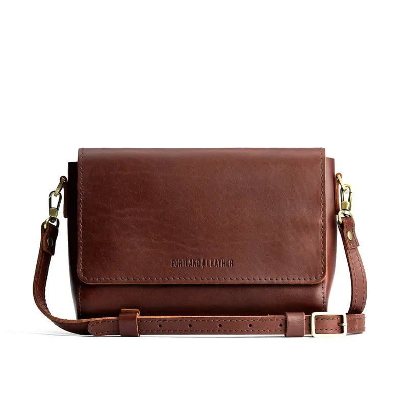 Convertible Leather Metro Crossbody Bag & Flap Clutch