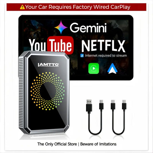 Upgrade Your Drive: Plug & Play Wireless CarPlay, Android Auto & HD Video Streaming