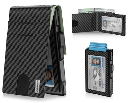 Slim Pop-Up RFID Blocking Wallet with ID Window & Cash Clip