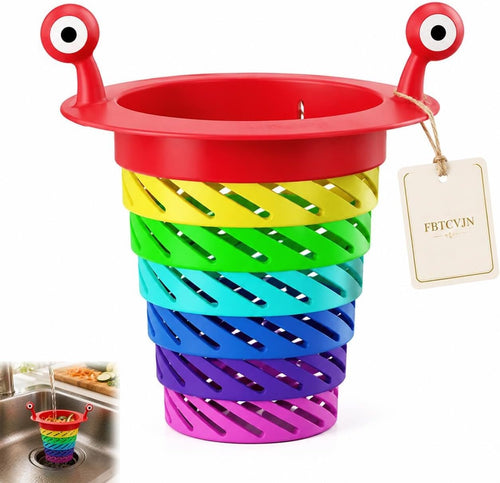 Collapsible Rainbow Sink Strainer Basket with Monster Handles