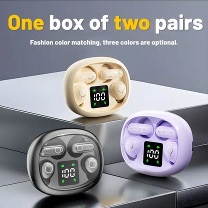 Ultra-Mini Invisible Wireless Earbuds - 2 Pairs in 1 Charging Case