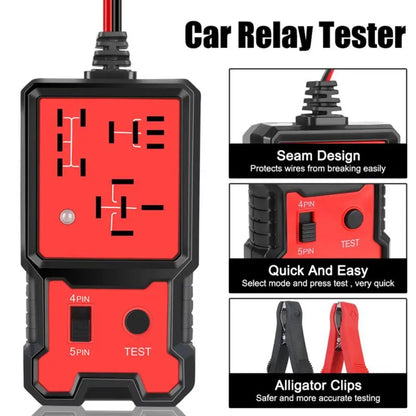 12V/24V Professional Automotive Relay Tester – Instant 4-Pin & 5-Pin Diagnostic Tool