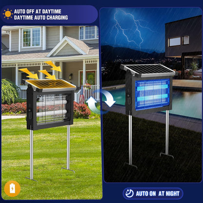 Reclaim Your Backyard with the ZeChuan Solar-Powered 4000V Bug Zapper