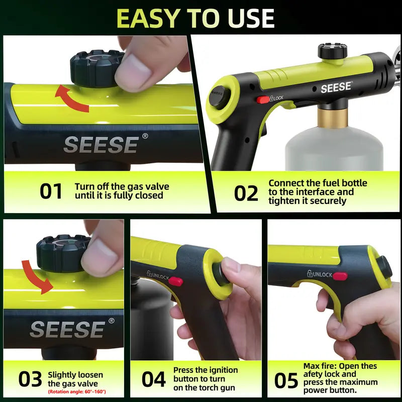 Instant One-Touch Ignition Powerful Propane Torch