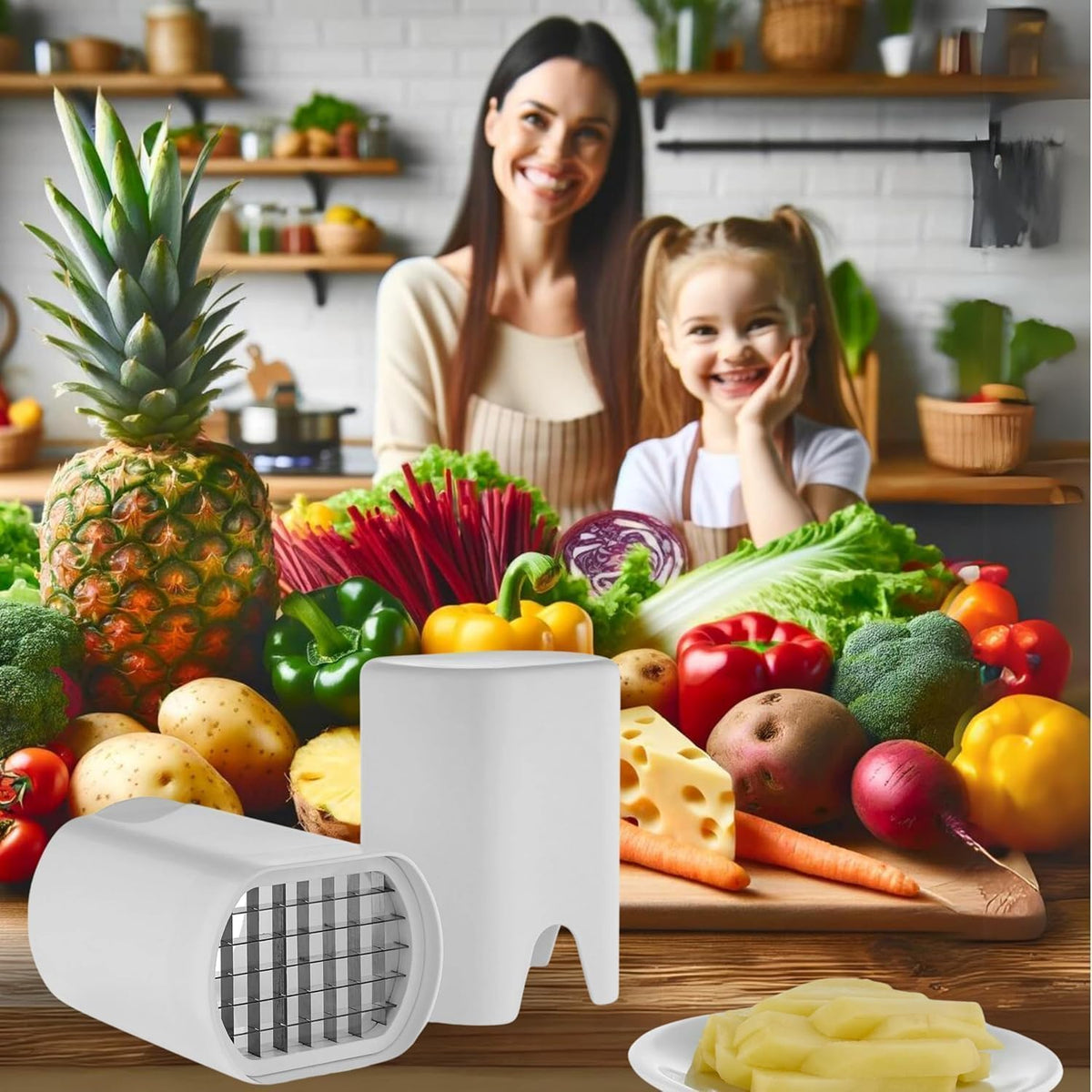 1-Press Fast French Fry & Veggie Cutter