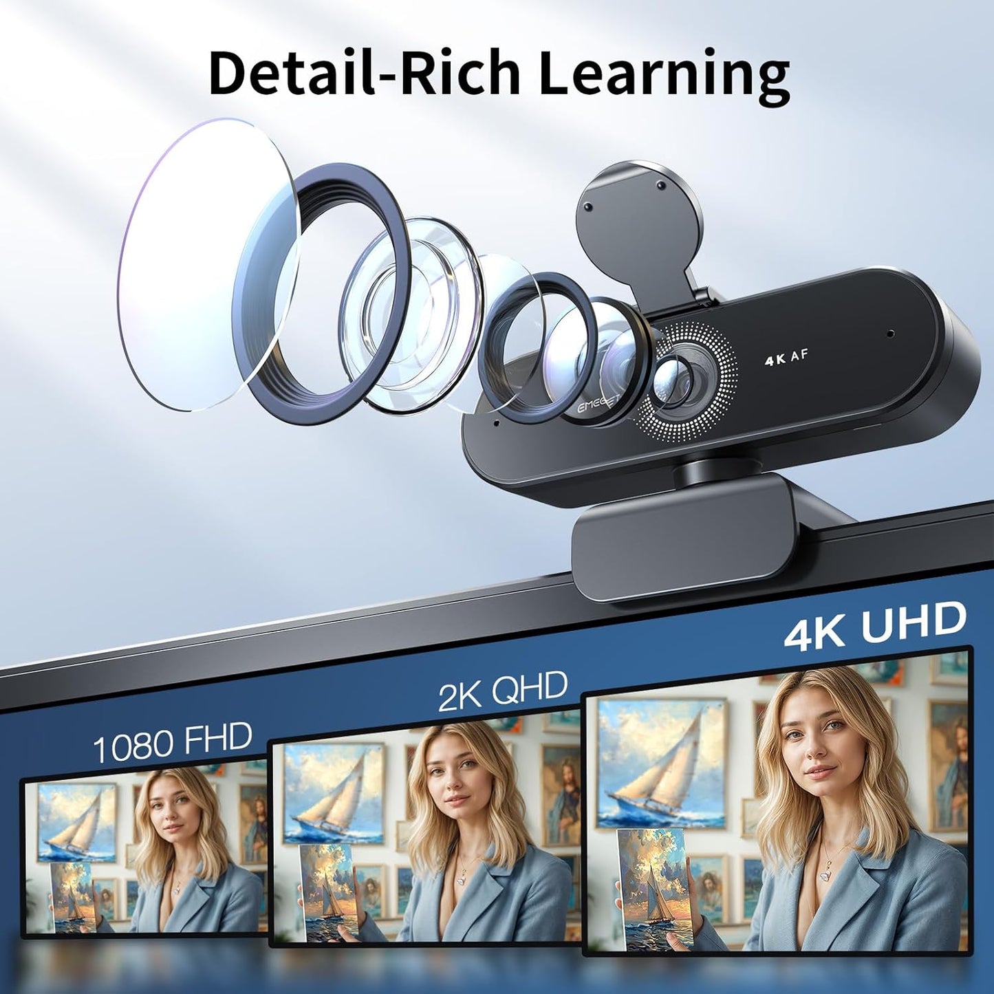 Elevate Your Professional Image With The Ultra-HD 4K AI Auto-Focus Webcam