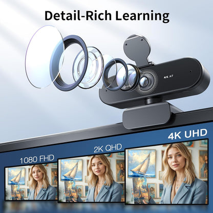 Elevate Your Professional Image With The Ultra-HD 4K AI Auto-Focus Webcam
