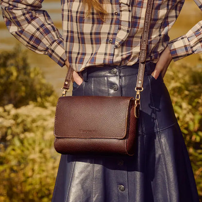 Convertible Leather Metro Crossbody Bag & Flap Clutch