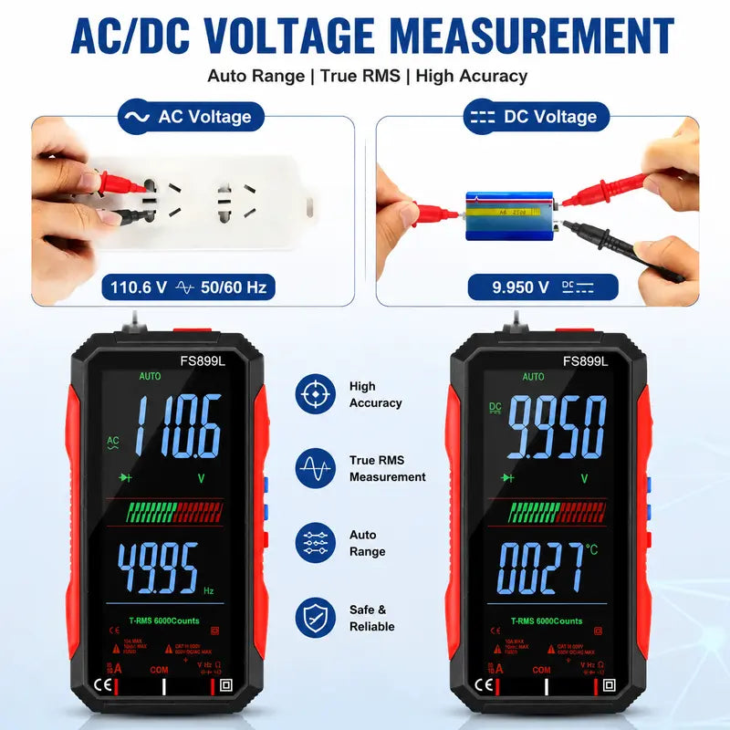 Smart Auto-Ranging Digital Multimeter – USB Rechargeable & True RMS Precision