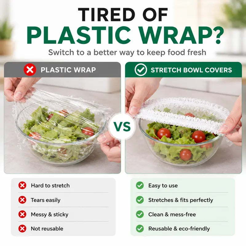 100pcs Instant Elastic Food Storage Covers – Universal Stretch Bowl Caps for Maximum Freshness