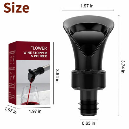2-in-1 Petal Wine Pourer & Fresh-Keeping Stopper – Drip-Free Aerating Wine Spout