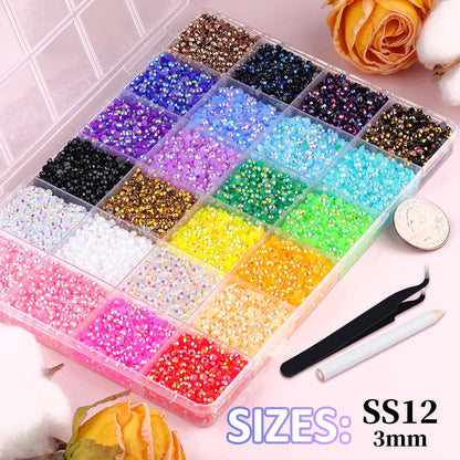 Unleash Your Sparkle: 37,000Pcs Premium Resin Jelly Rhinestone Kit