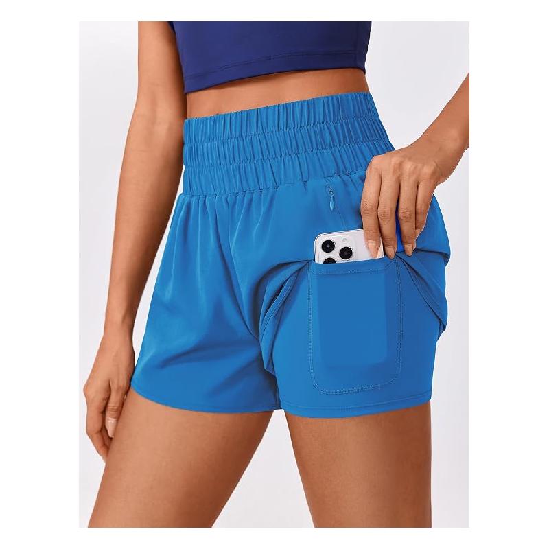 [🎁 BUY 1 GET 1 FREE] High-Waist Quick-Dry Running Shorts with Zipper Pocket & Liner
