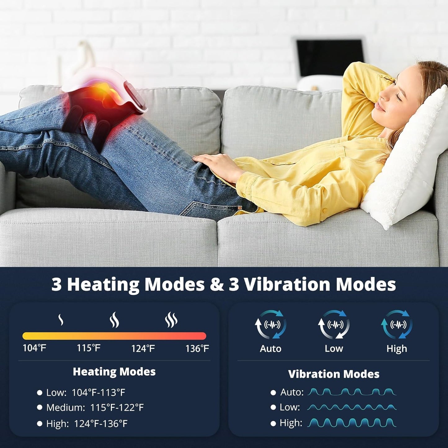Professional Knee Therapy At Home — The Smart Heat & Vibration Massager For Instant Joint Relief. 🦵🔥