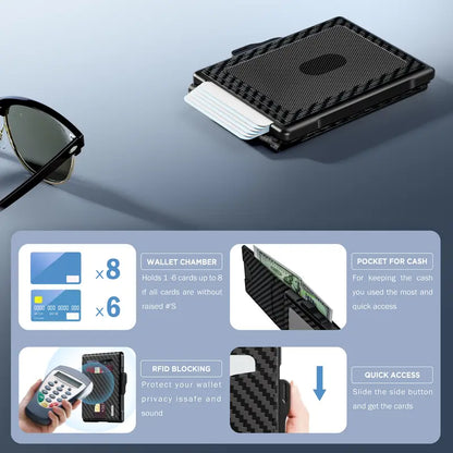 Slim Pop-Up RFID Blocking Wallet with ID Window & Cash Clip