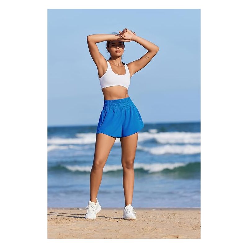 [🎁 BUY 1 GET 1 FREE] High-Waist Quick-Dry Running Shorts with Zipper Pocket & Liner