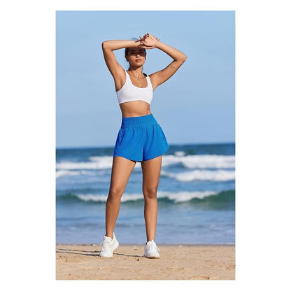 [🎁 BUY 1 GET 1 FREE] High-Waist Quick-Dry Running Shorts with Zipper Pocket & Liner