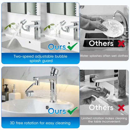 1440° Universal Swivel Faucet Extender – Dual Spray Mode