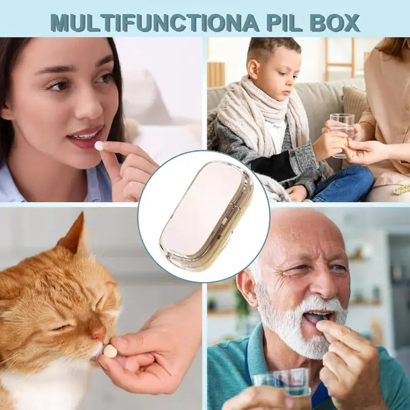 Precision Adjustable Pill Cutter & Travel Organizer Box